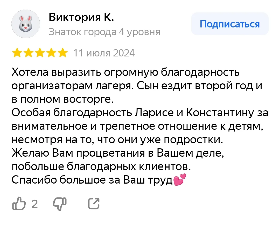 Отзыв участника